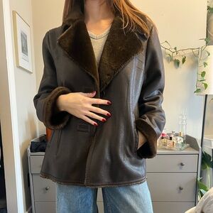 Oscar de la Renta Dark Brown Teddy Jacket